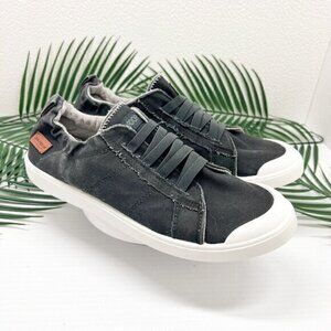 JENN ARDOR Women's Sneakers Size 9 Black Low Top Slip On Lace-up Canvas NWOB